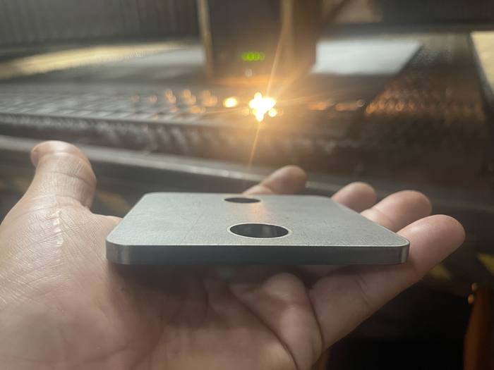 Freshly laser-cut precision plate