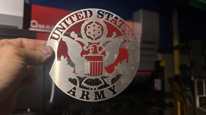 Laser-cut United States Army emblem