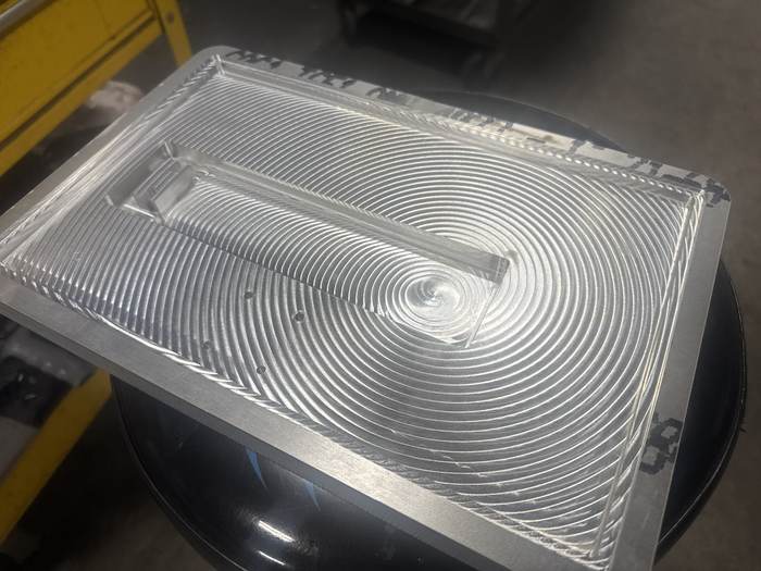 CNC-milled aluminum tooling detail