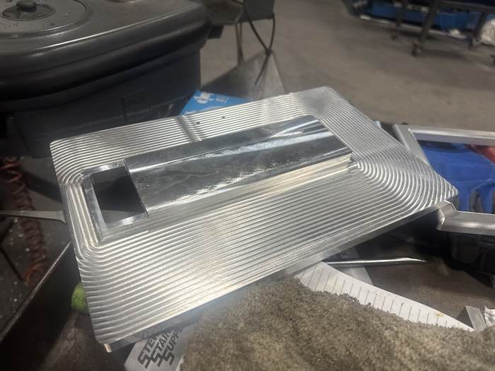 CNC-milled aluminum block